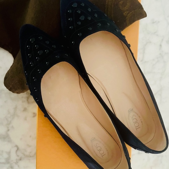 TODS blue studded ballerina flats - Picture 7 of 12